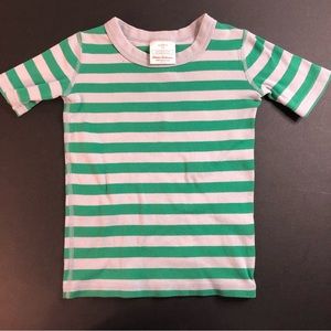Hanna Andersson Green/Grey Striped Pajama Top Size 5 (110 Cm)  *See Description*